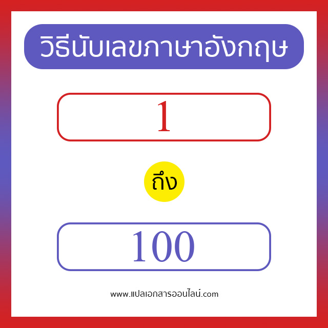 วิธีนับตัวเลขภาษาอังกฤษ 1 ถึง 100 เอาไว้คุยกับชาวต่างชาติ